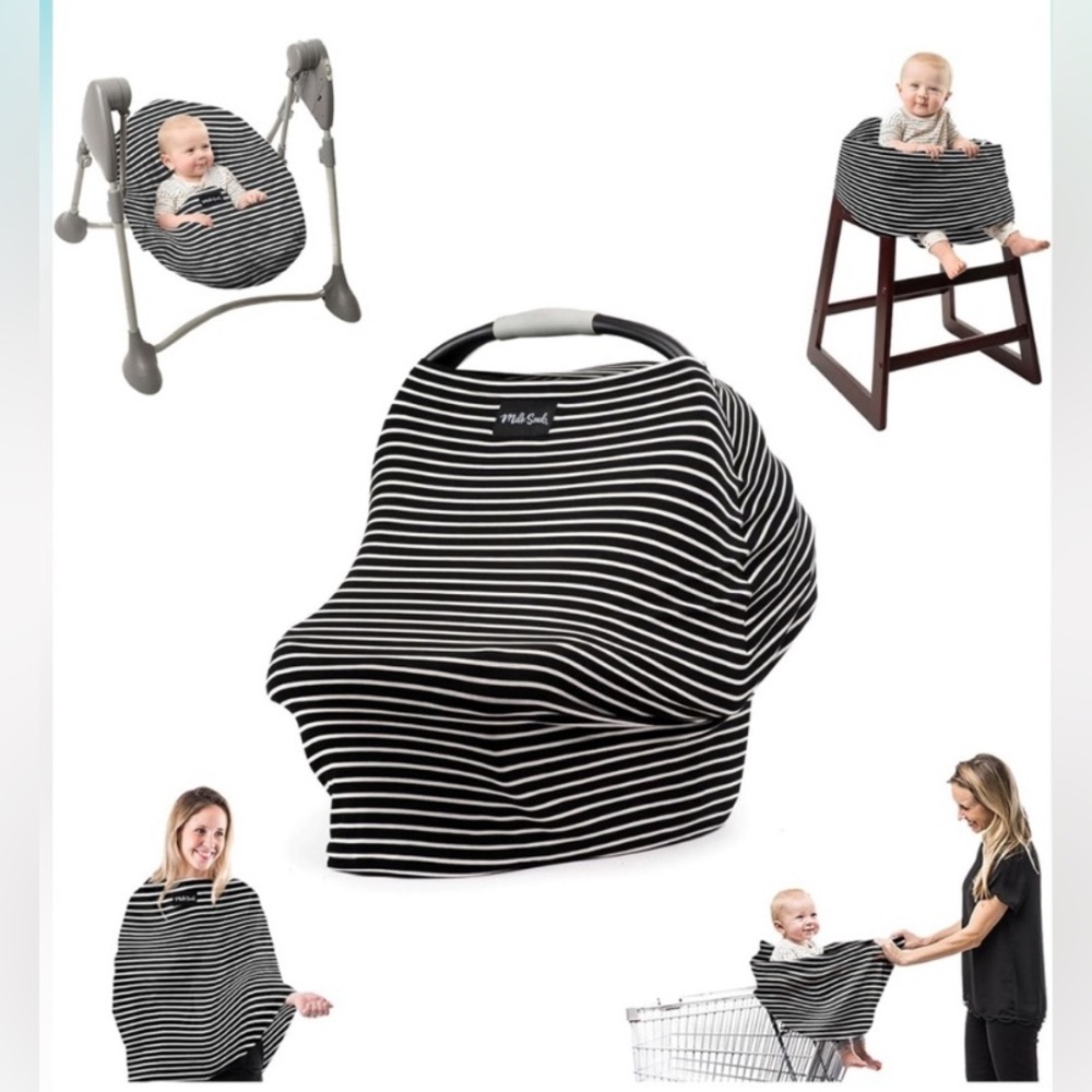 Milk Snob Nursing Cover/Baby Car Seat Canopy Spandex Rayon Thin Stripe Pattern